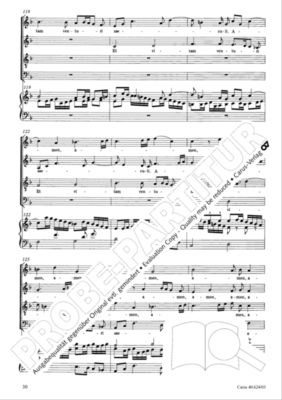 Missa brevis in F major 4-Part scores gallery preview page 31
