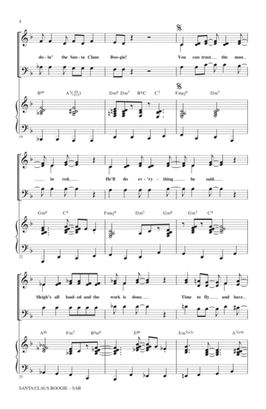 Santa Claus Boogie 3-Part scores gallery preview page 3
