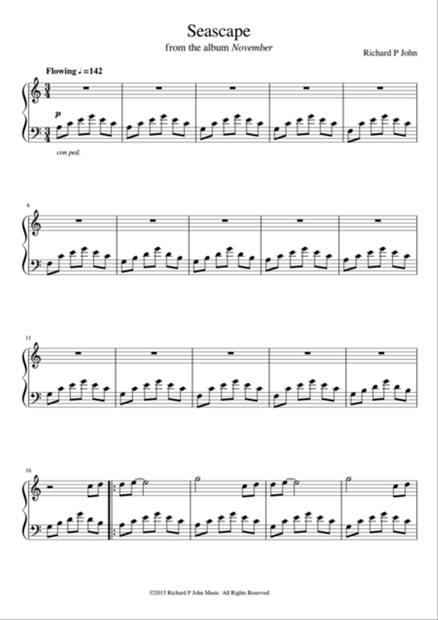 Seascape (from November) Piano Solo scores gallery preview page 1