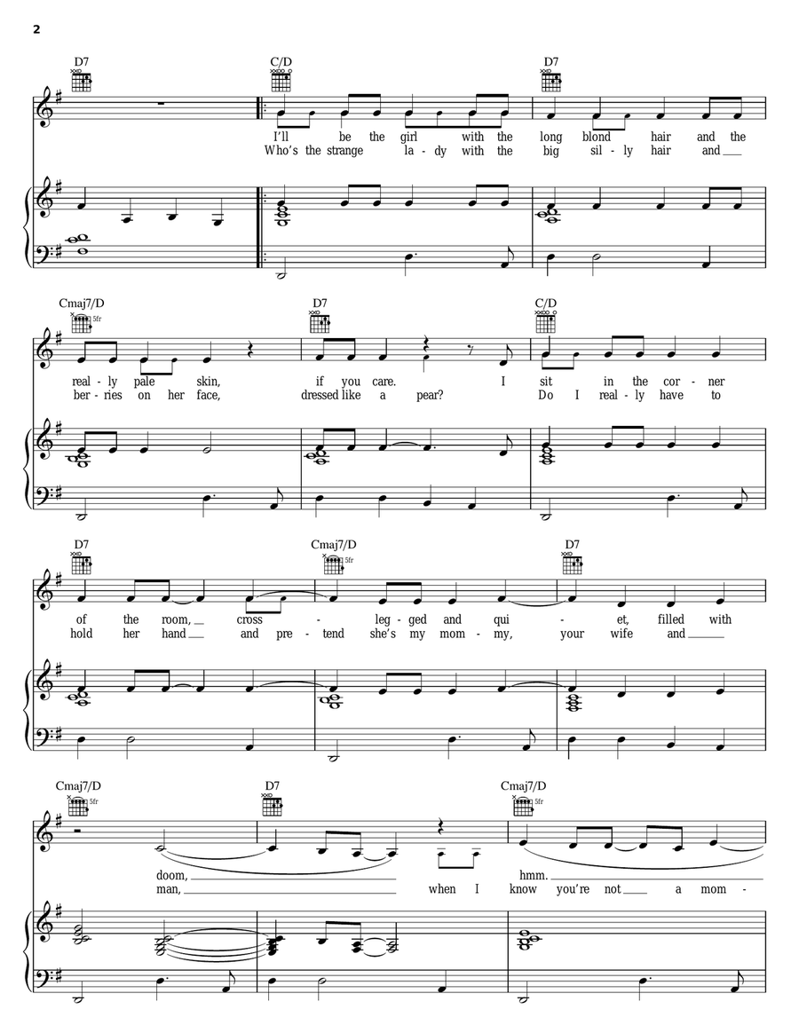 Wayne Piano, Vocal, Guitar scores gallery preview page 2