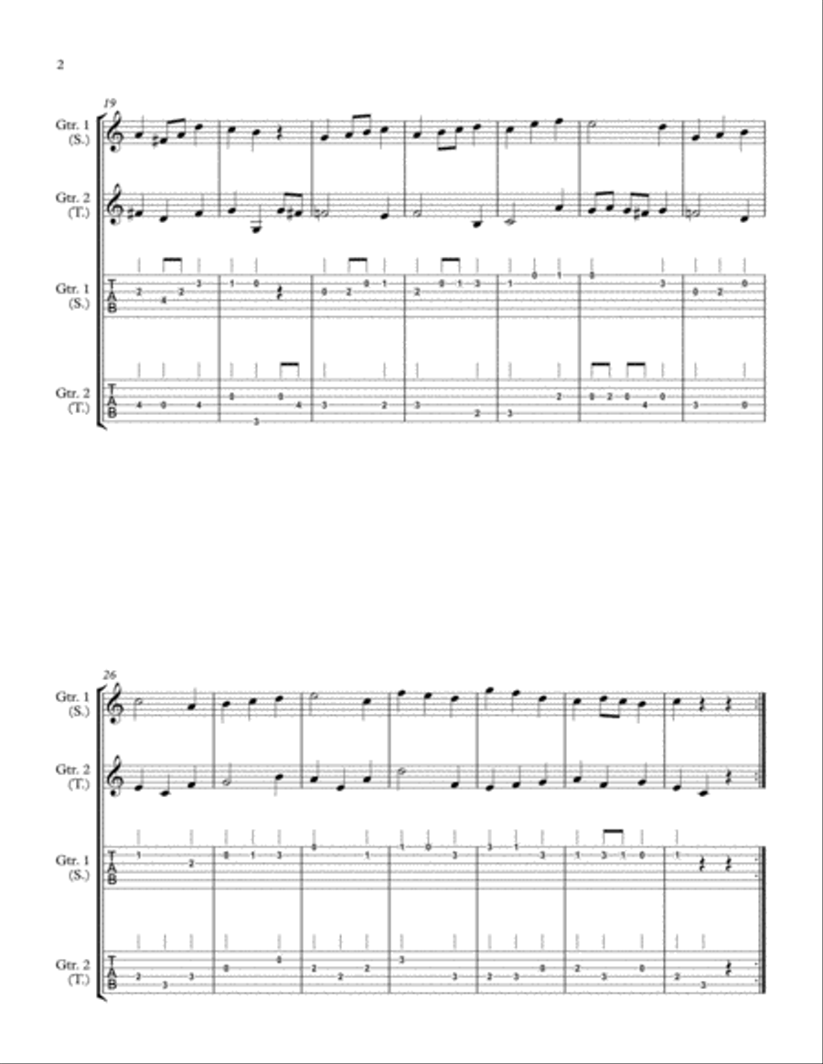 10 Little Duets for Teacher and Student (2 Guitars) Acoustic Guitar scores gallery preview page 2