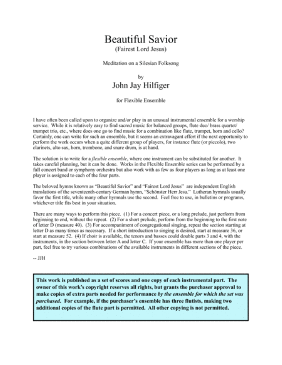 Beautiful Savior: Meditation on a Silesian Folksong Full Orchestra scores gallery preview page 2