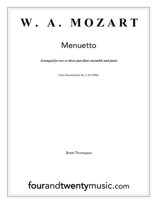 Menuetto, for two or three flutes with optional piano