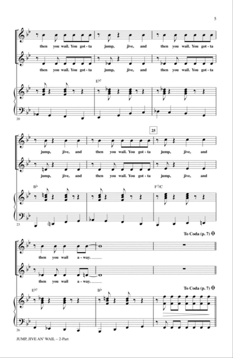 Jump, Jive An' Wail 2-Part scores gallery preview page 3
