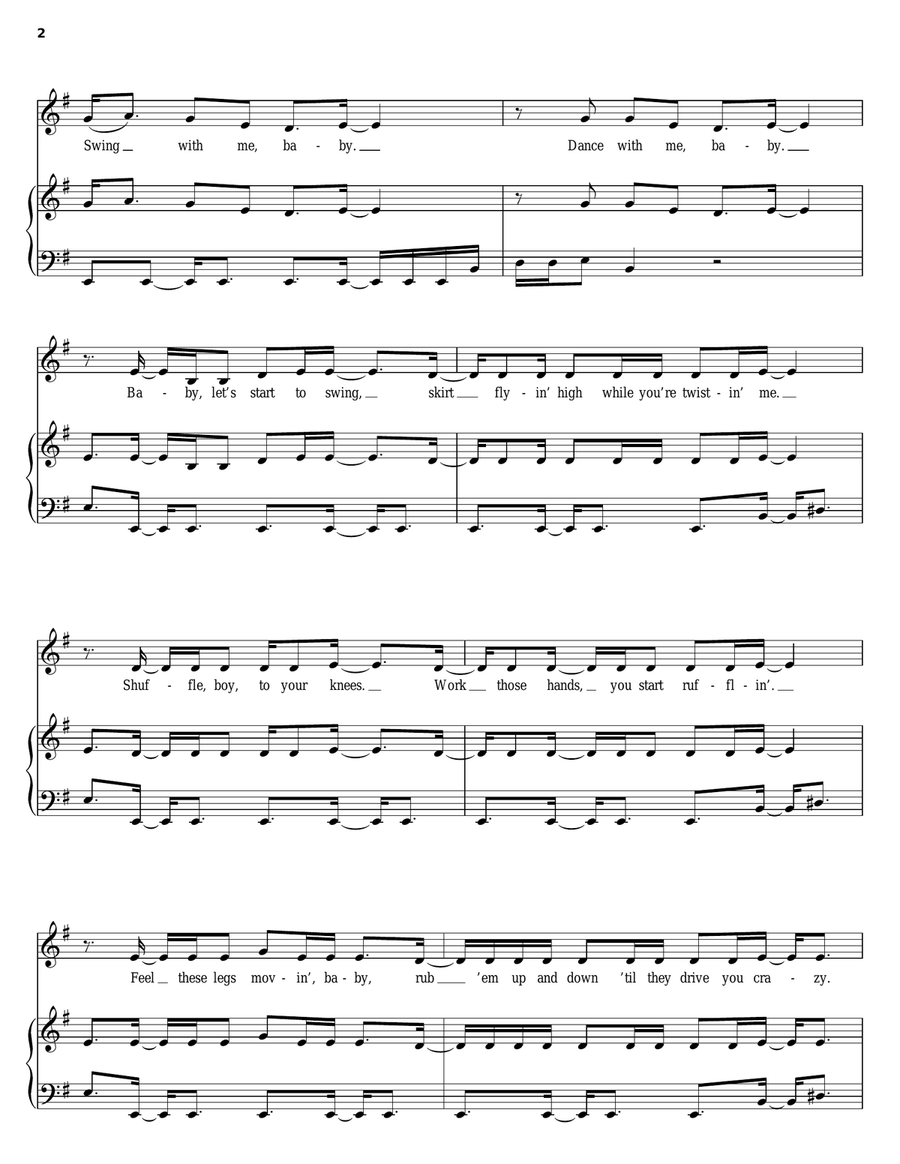 Swing With Me Piano, Vocal, Guitar scores gallery preview page 2