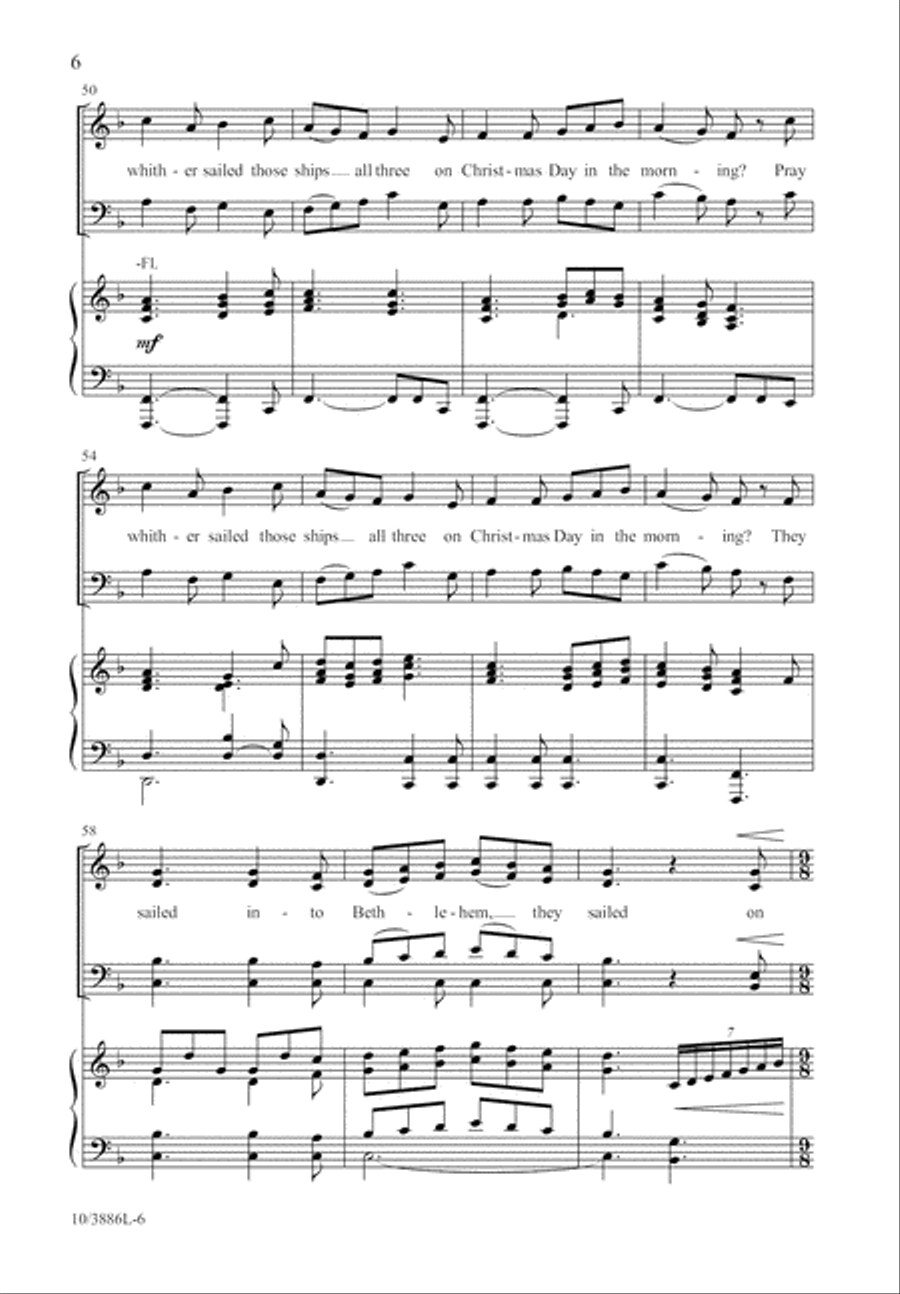 I Saw Three Ships 4-Part scores gallery preview page 6