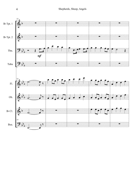 Shepherds, Sheep, Angels - Antiphonal Medley (Wind Quartet and Brass Quartet) image number null
