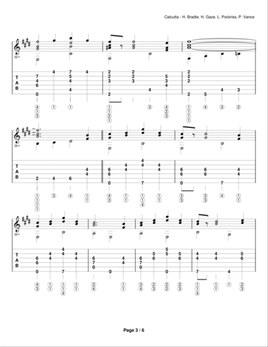 Calcutta Calcutta Guitar Solo scores gallery preview page 3