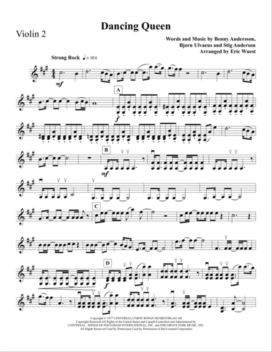 Dancing Queen Dancing Queen String Quartet scores gallery preview page 3