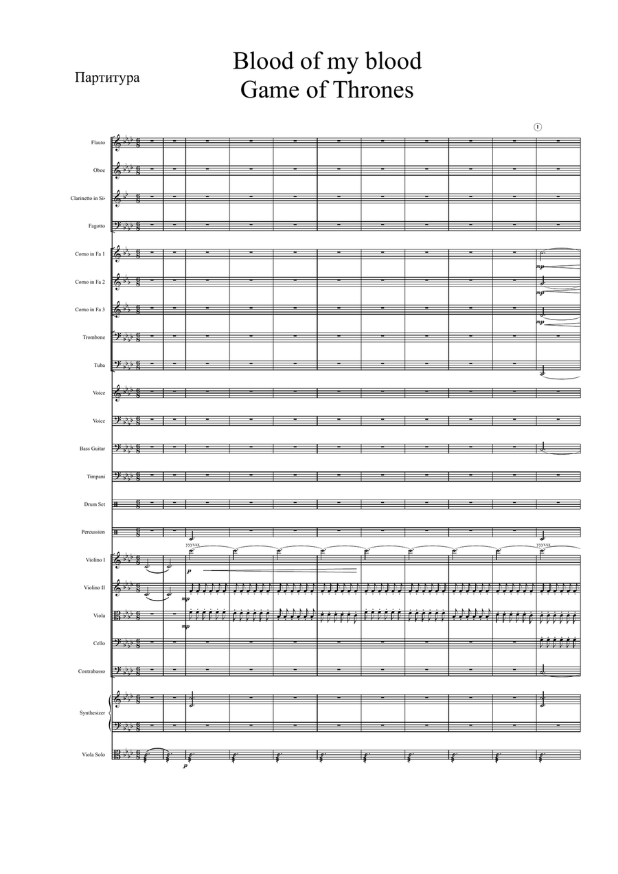 Blood Of My Blood Blood Of My Blood Full Orchestra scores gallery preview page 1