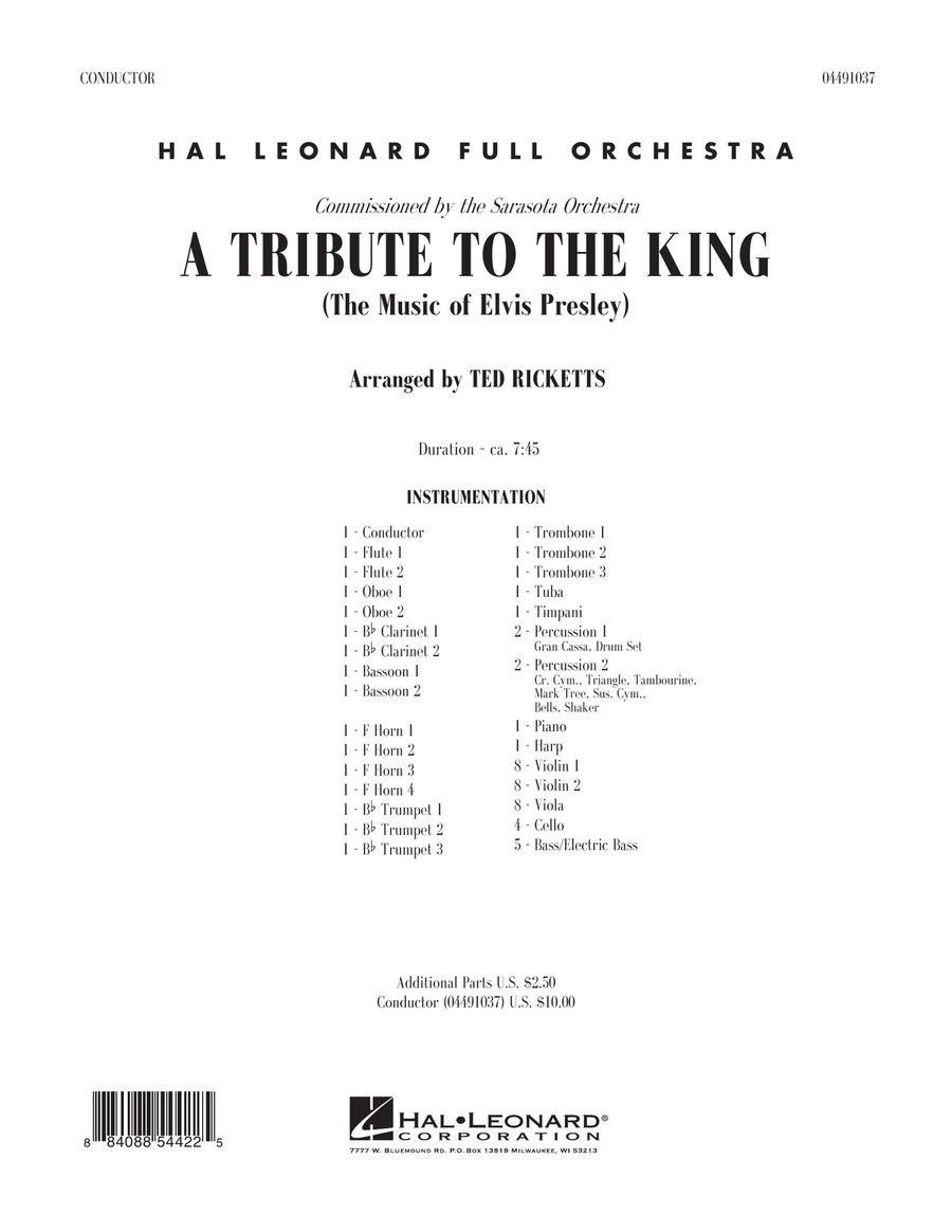 A Tribute to the King (The Music of Elvis Presley) - Conductor Score (Full Score) Full Orchestra scores gallery preview page 1