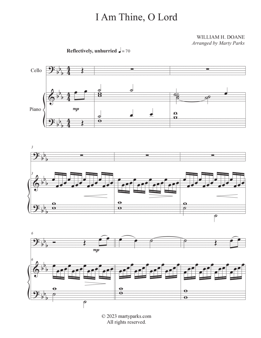 I Am Thine, O Lord Piano scores gallery preview page 1