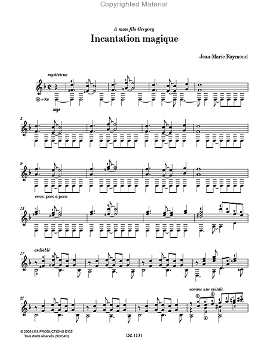 Incantation magique Classical Guitar scores gallery preview page 2
