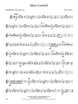 More Cowbell: (wp) 1st B-flat Trombone T.C.