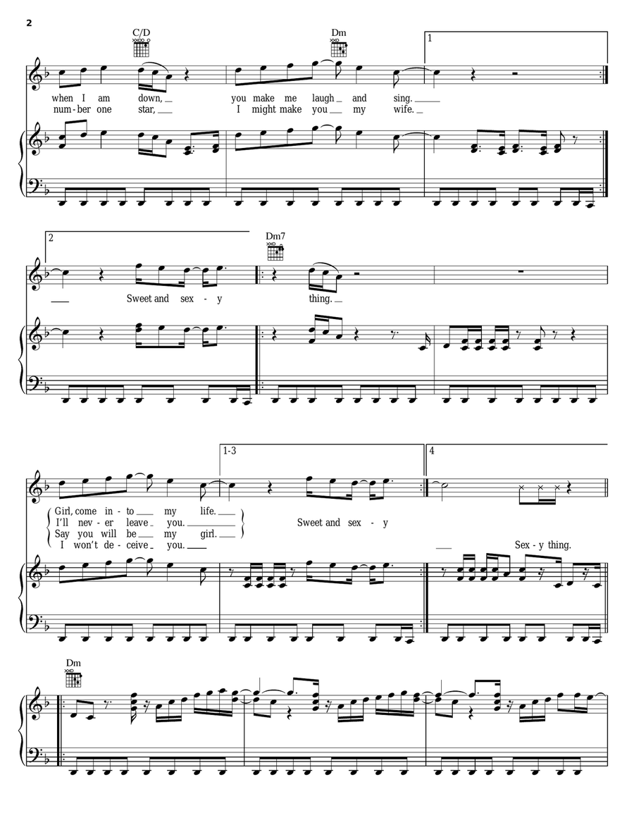 Sweet And Sexy Thing Sweet And Sexy Thing Piano, Vocal, Guitar scores gallery preview page 2