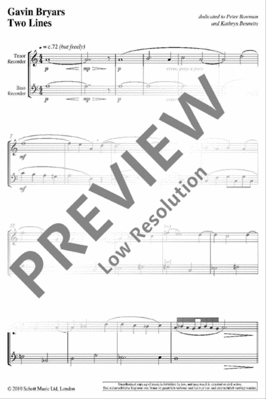 Two Lines Tenor Recorder scores gallery preview page 2