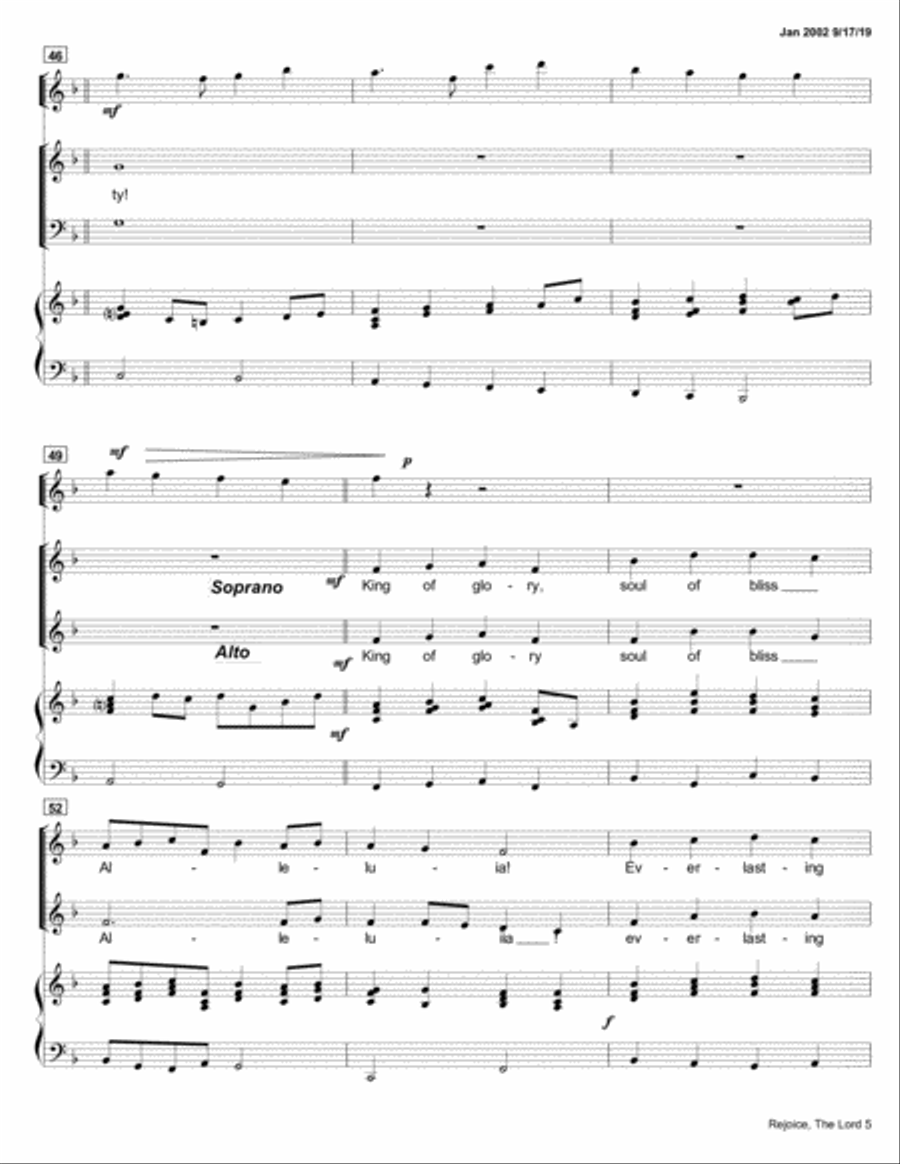 Rejoice The Lord is King! (Easter with Choir, Orchestra and Trumpet) 4-Part scores gallery preview page 5