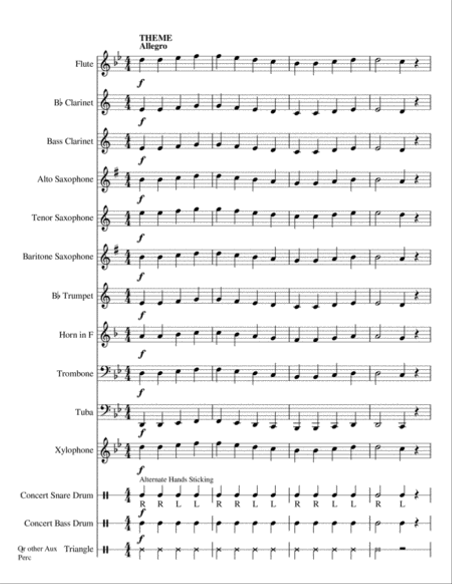 Ode to Joy Beginning Band Skill Builder Concert Band scores gallery preview page 2