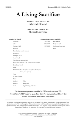 A Living Sacrifice - Orchestral Score and Printable Parts