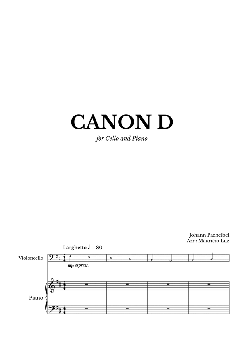 Canon in D for Cello and Piano image number null