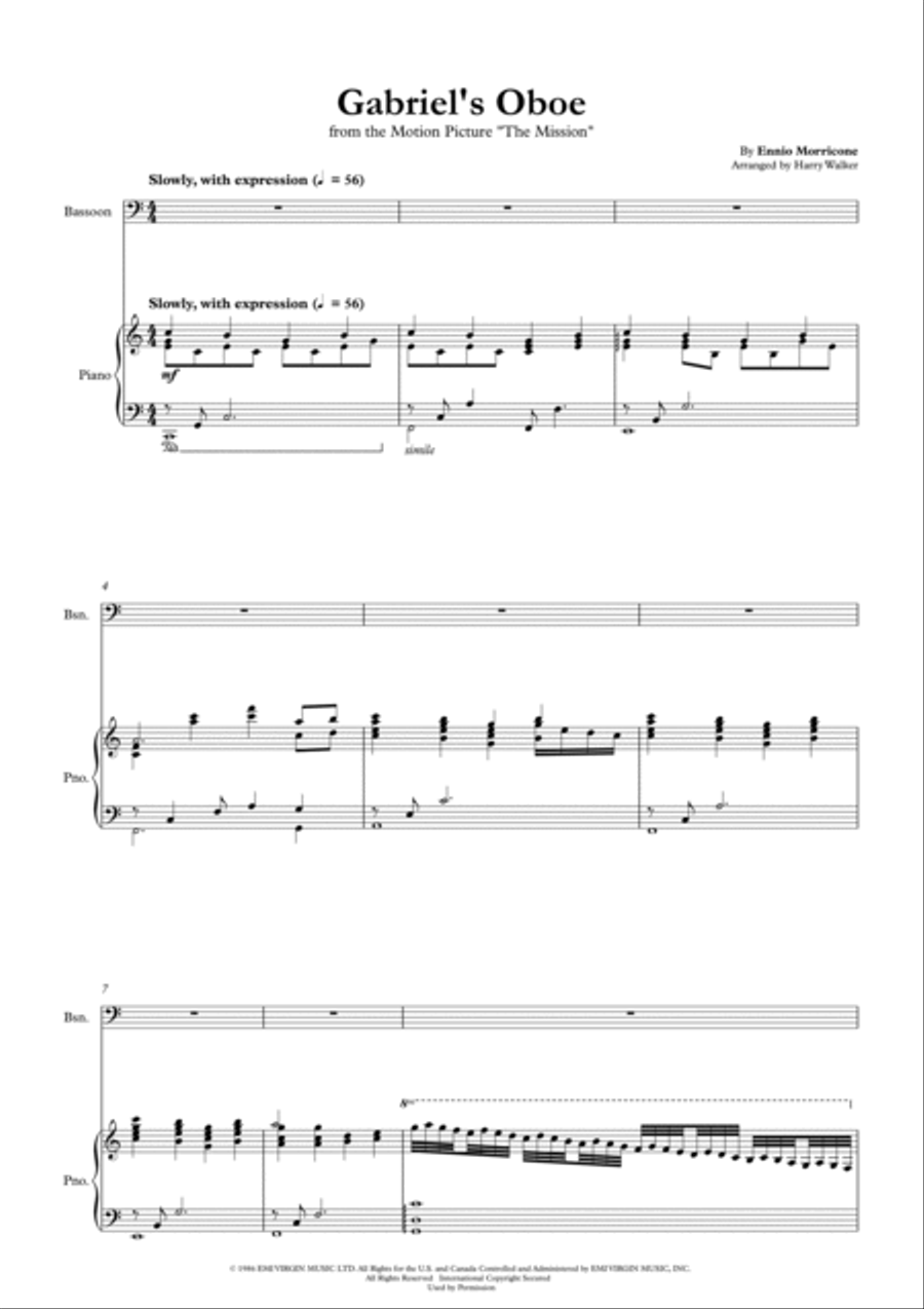 Gabriel's Oboe Gabriel's Oboe Bassoon scores gallery preview page 3