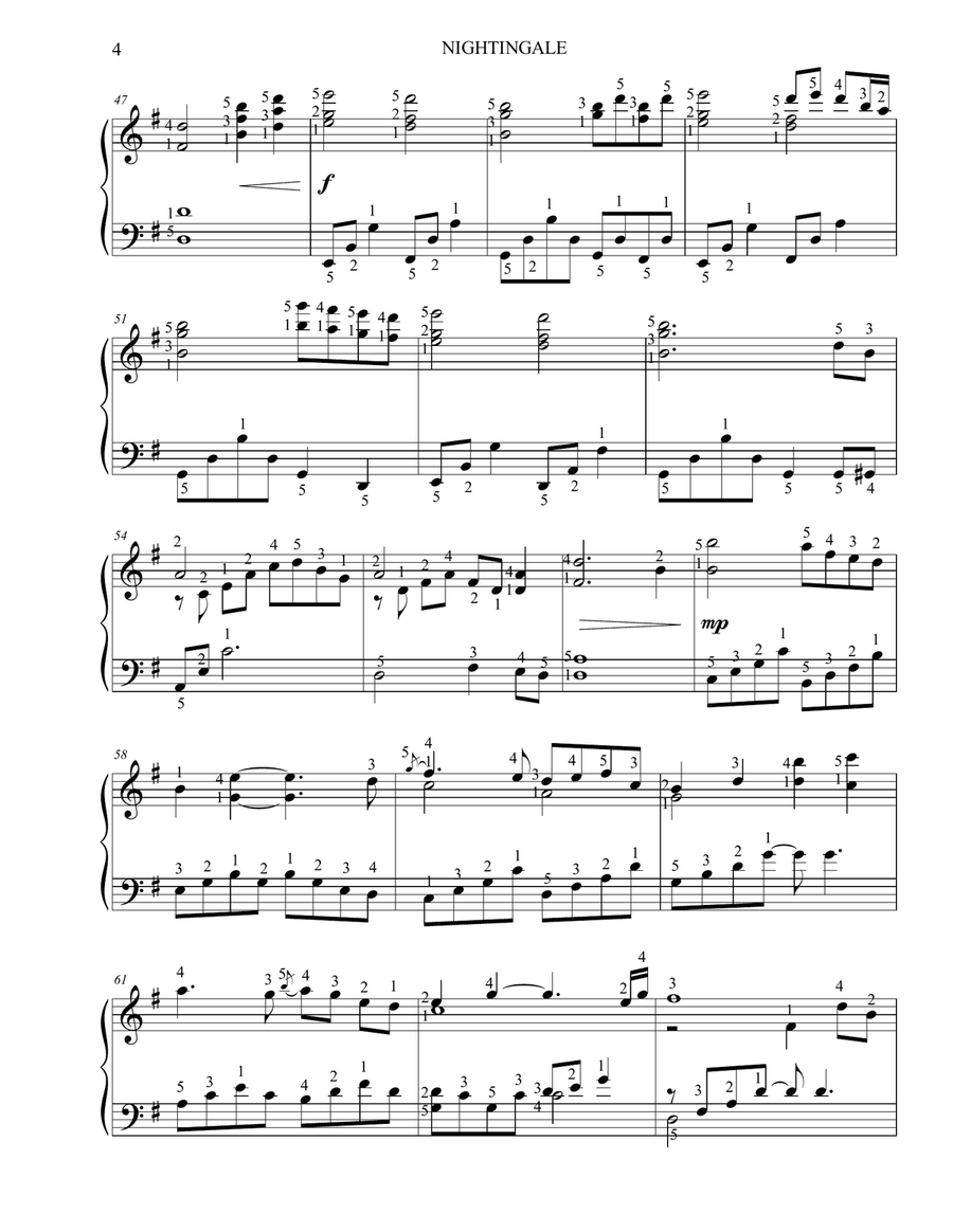 Nightingale Piano Solo scores gallery preview page 5
