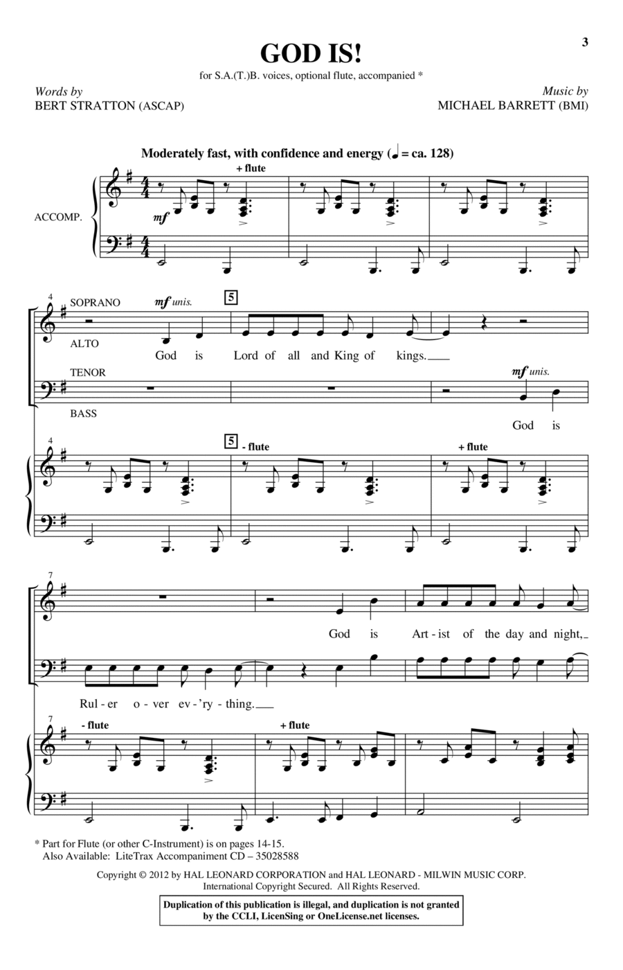 God Is! 4-Part scores gallery preview page 1