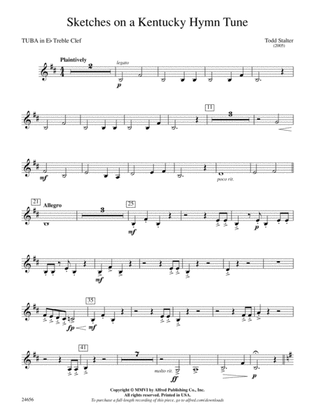 Sketches on a Kentucky Hymn Tune: (wp) E-flat Tuba T.C.