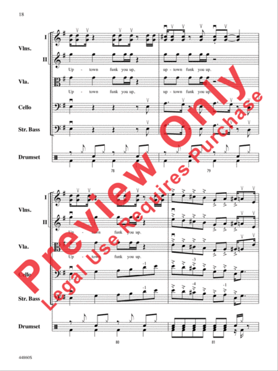Uptown Funk String Orchestra scores gallery preview page 19