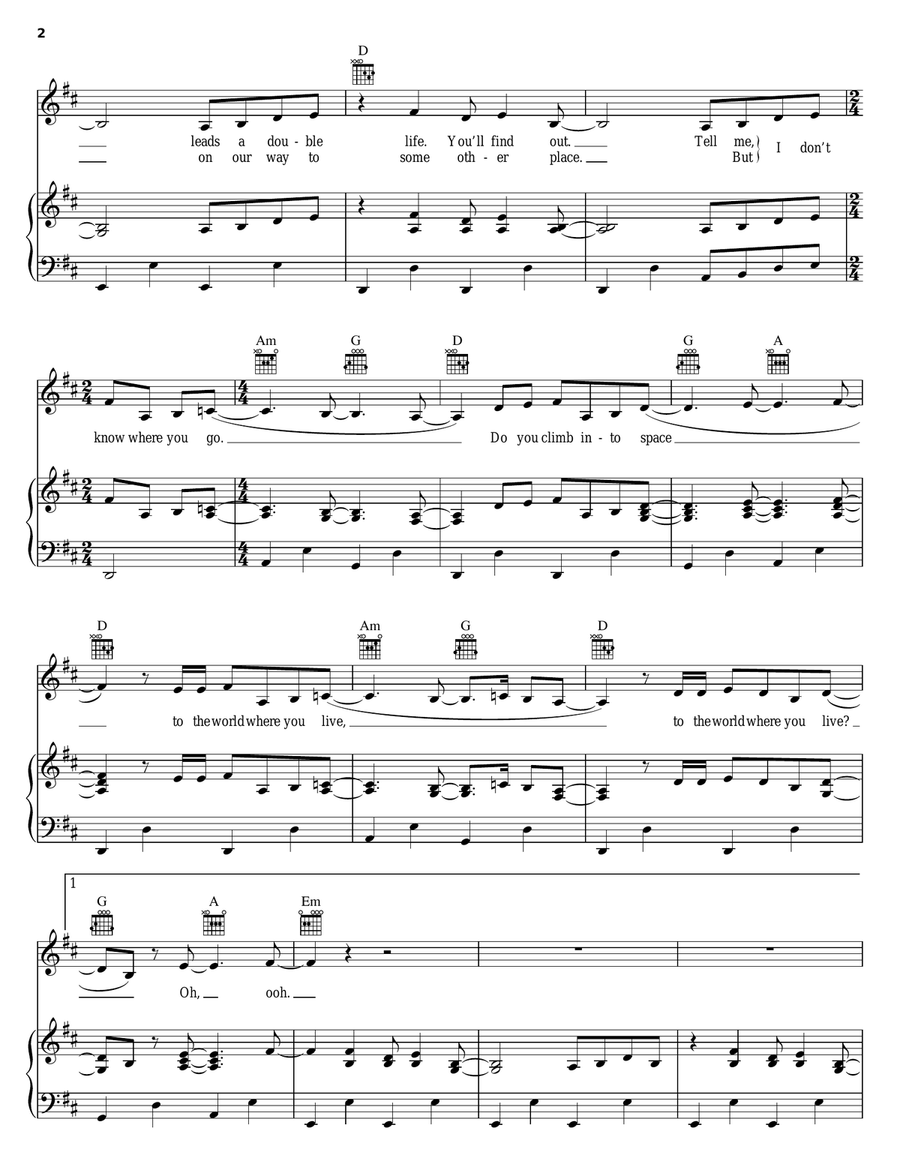 World Where You Live World Where You Live Piano, Vocal, Guitar scores gallery preview page 2