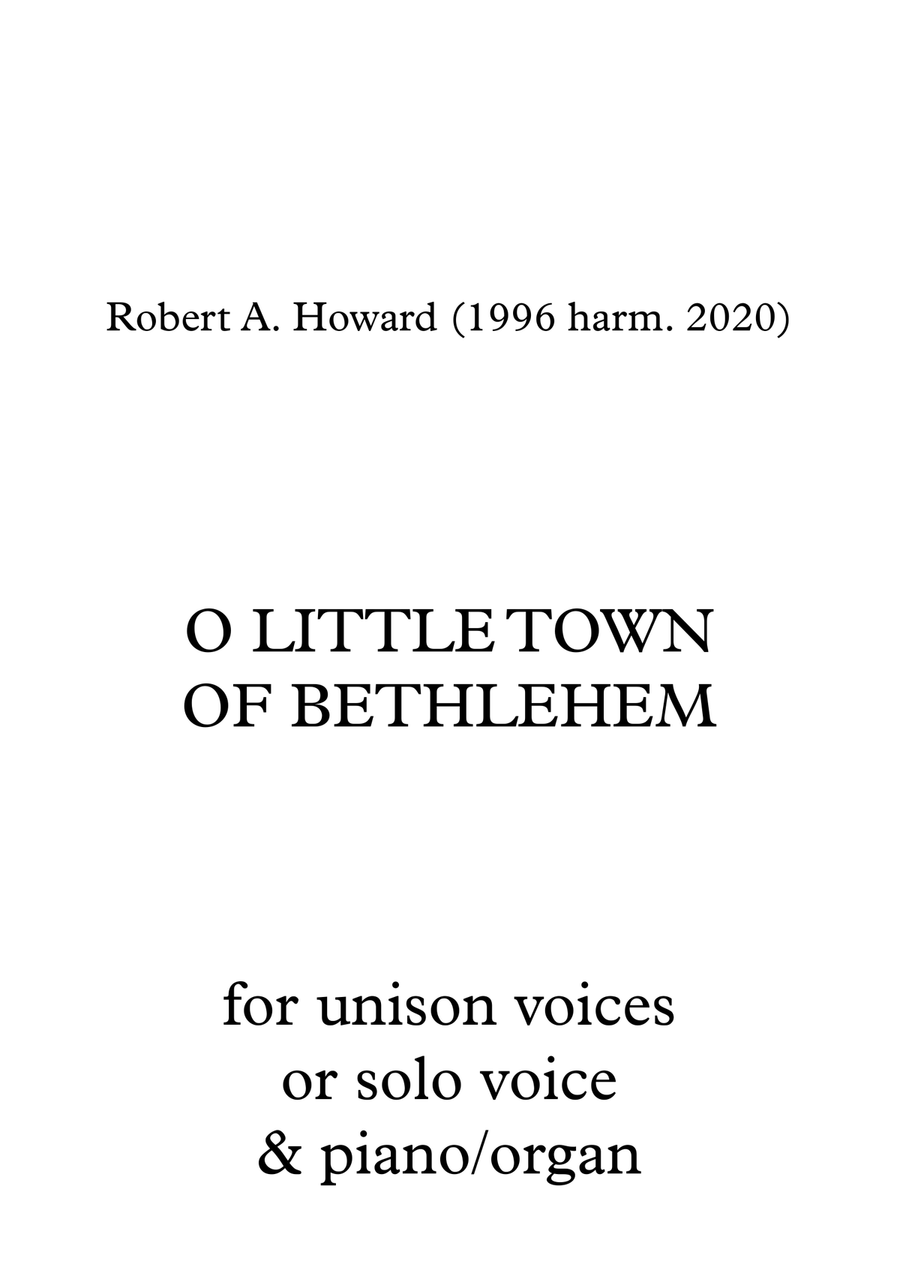 O Little Town of Bethlehem (Solo/unison version) Unison Choir scores gallery preview page 1