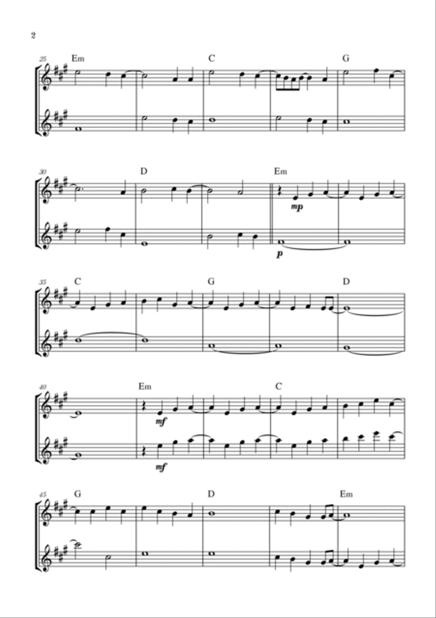 Love Is Gone Clarinet Duet scores gallery preview page 2