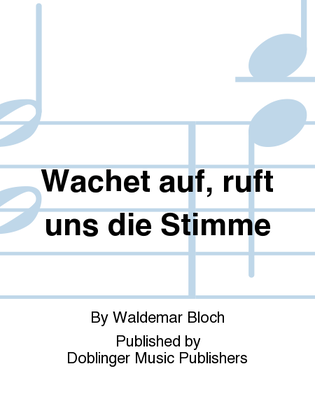Book cover for Wachet auf, ruft uns die Stimme