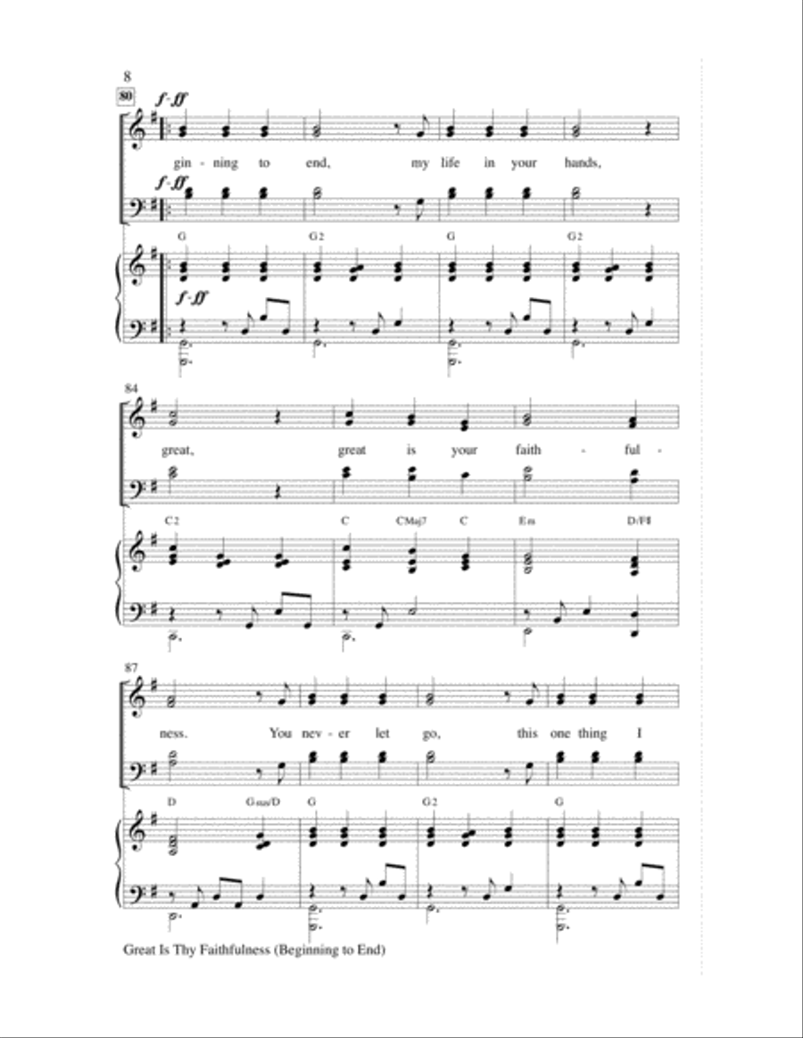Great Is Thy Faithfulness (Beginning to End) Choir scores gallery preview page 8