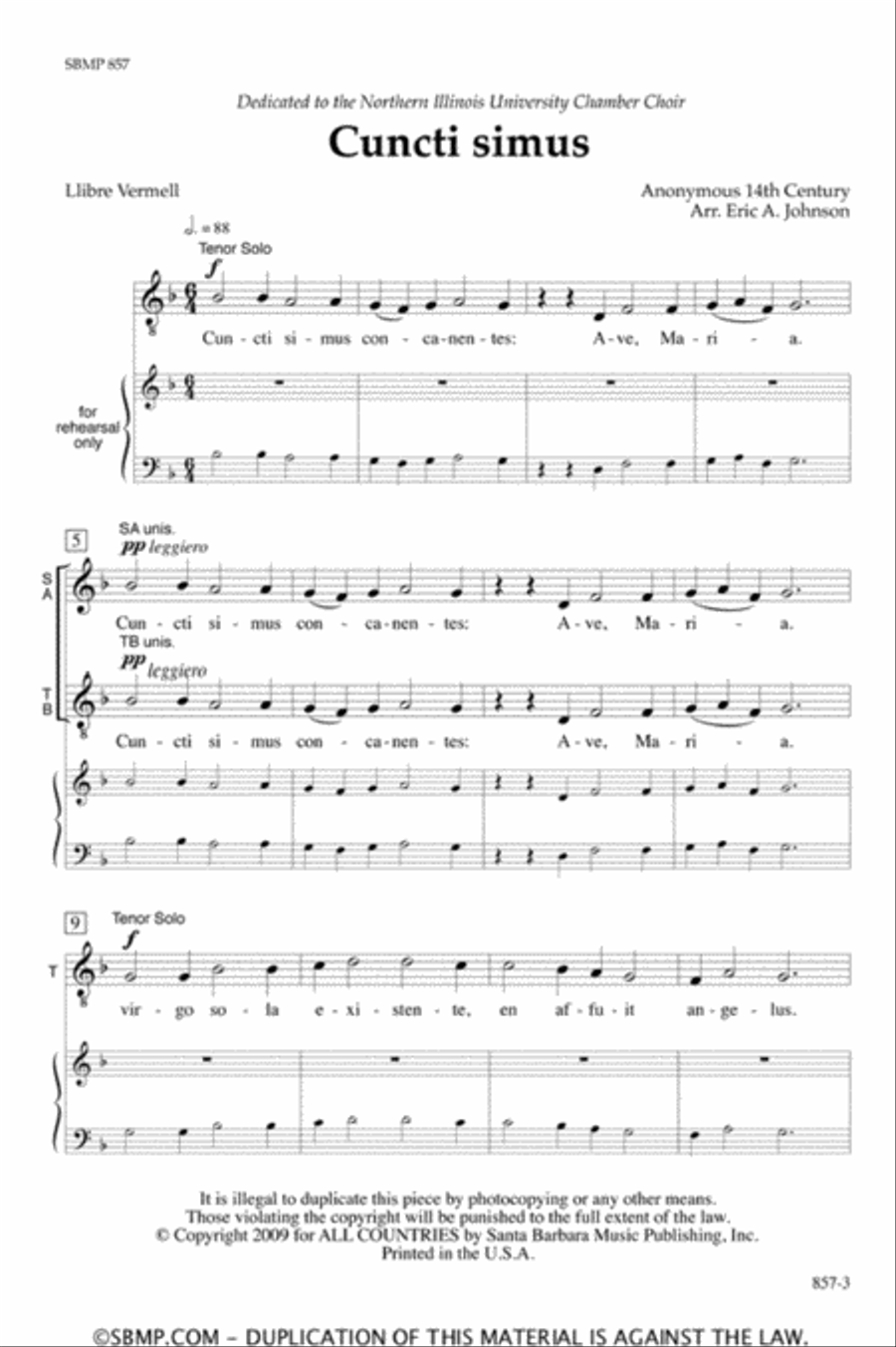 Cuncti simus - SATB Octavo 4-Part scores gallery preview page 2