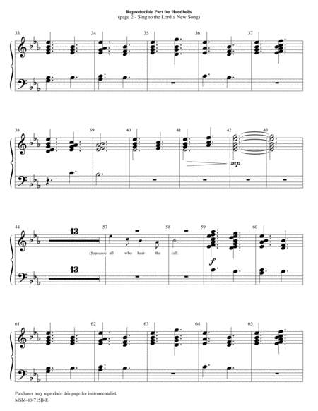 Sing to the Lord a New Song (Downloadable Handbell Parts)