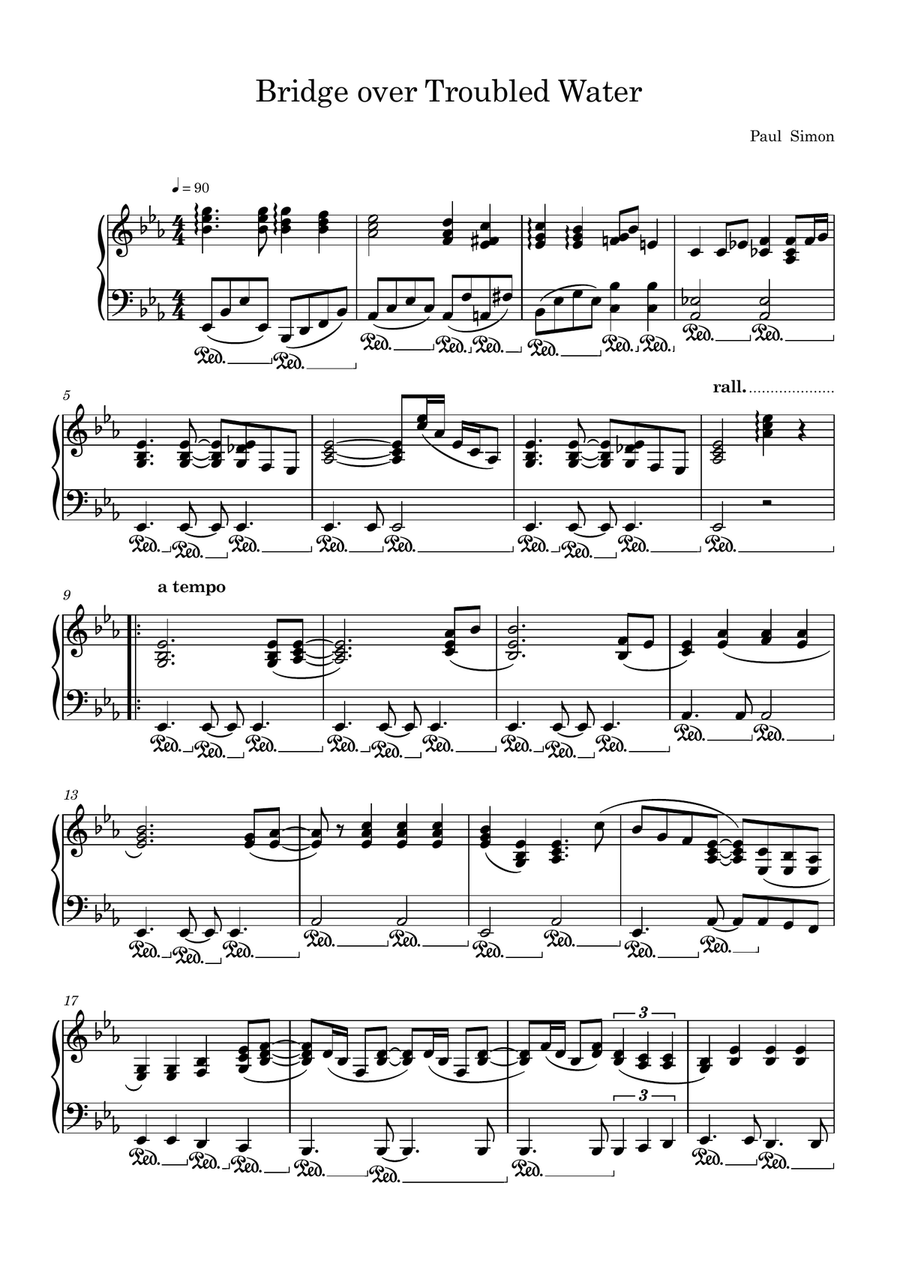 Bridge Over Troubled Water Piano Solo scores gallery preview page 1