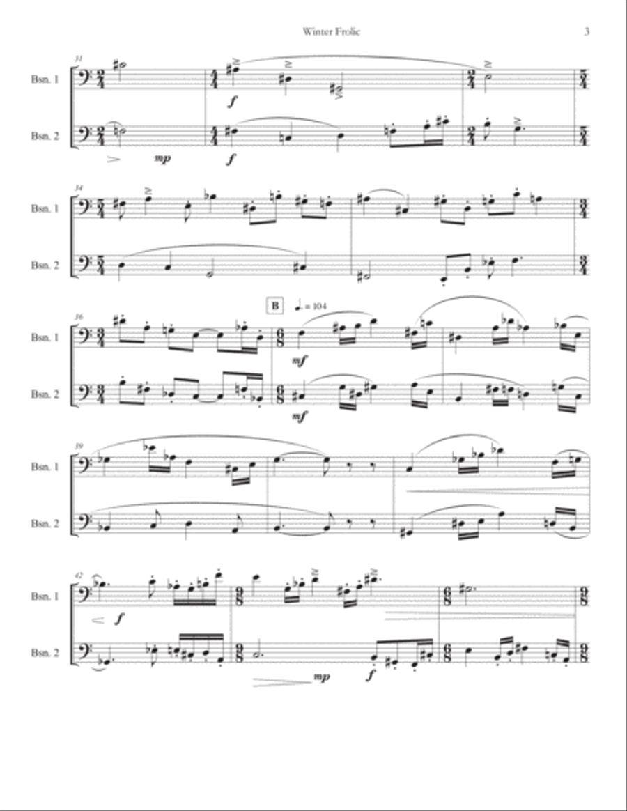 Winter Frolic Bassoon Solo scores gallery preview page 4