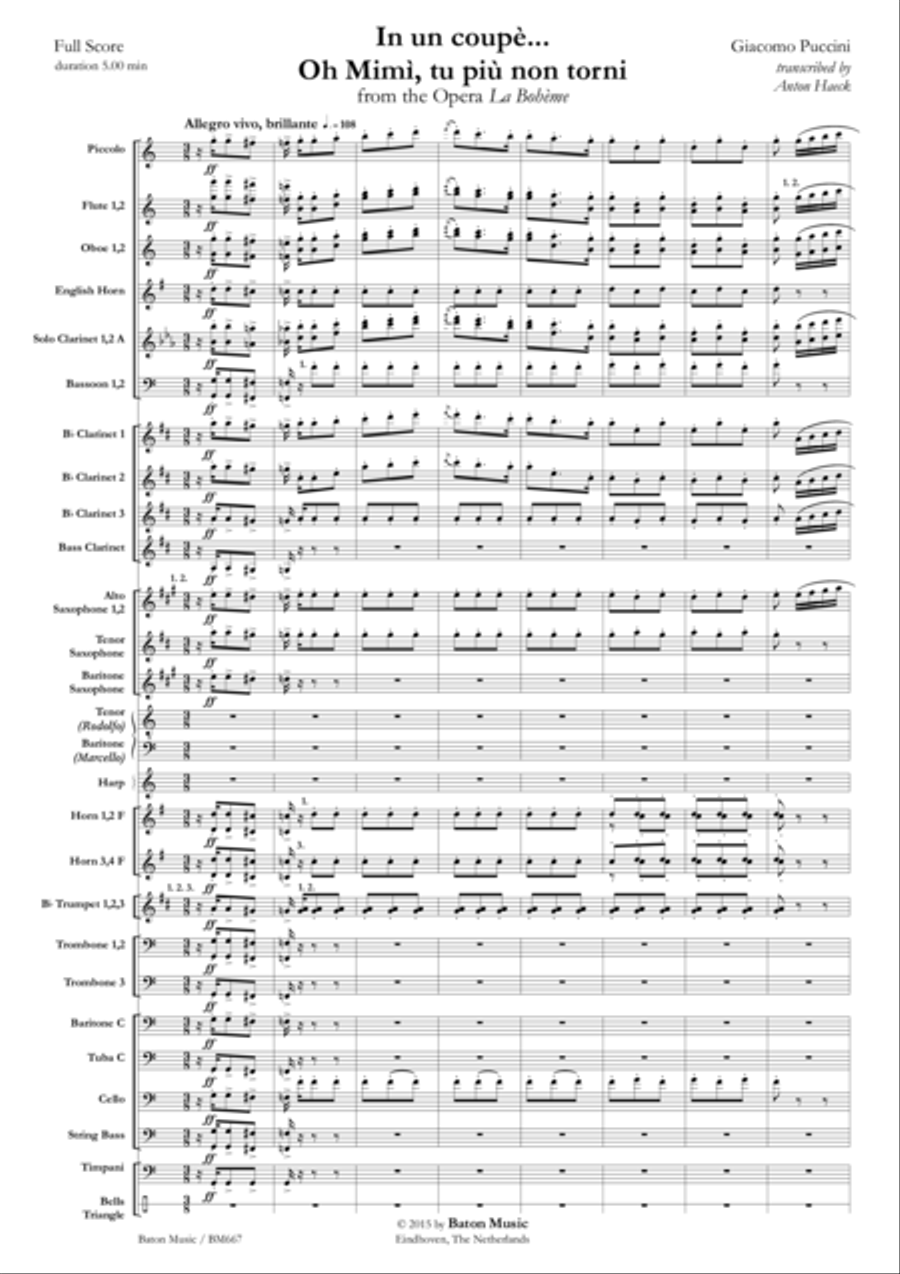 In un coupè?... Oh Mimì, tu più non torni Concert Band scores gallery preview page 2