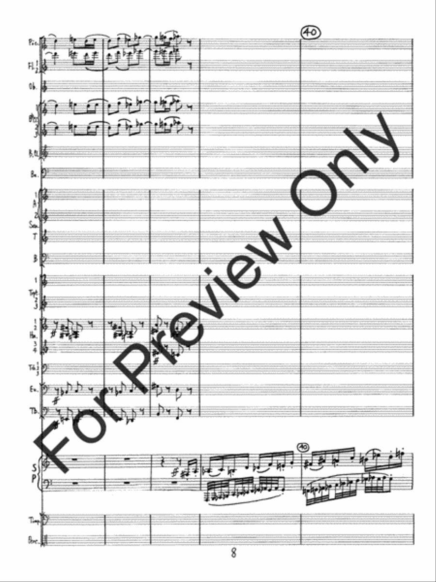 Concerto #2 For Piano and Wind Ensemble (Score) Concert Band scores gallery preview page 11