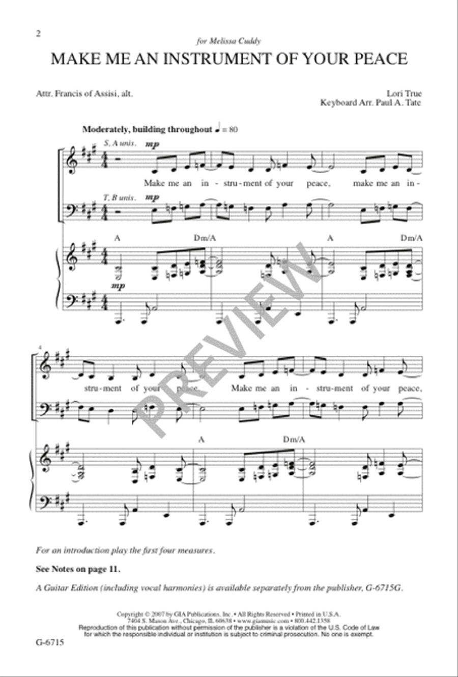 Make Me an Instrument of Your Peace 2-Part scores gallery preview page 2