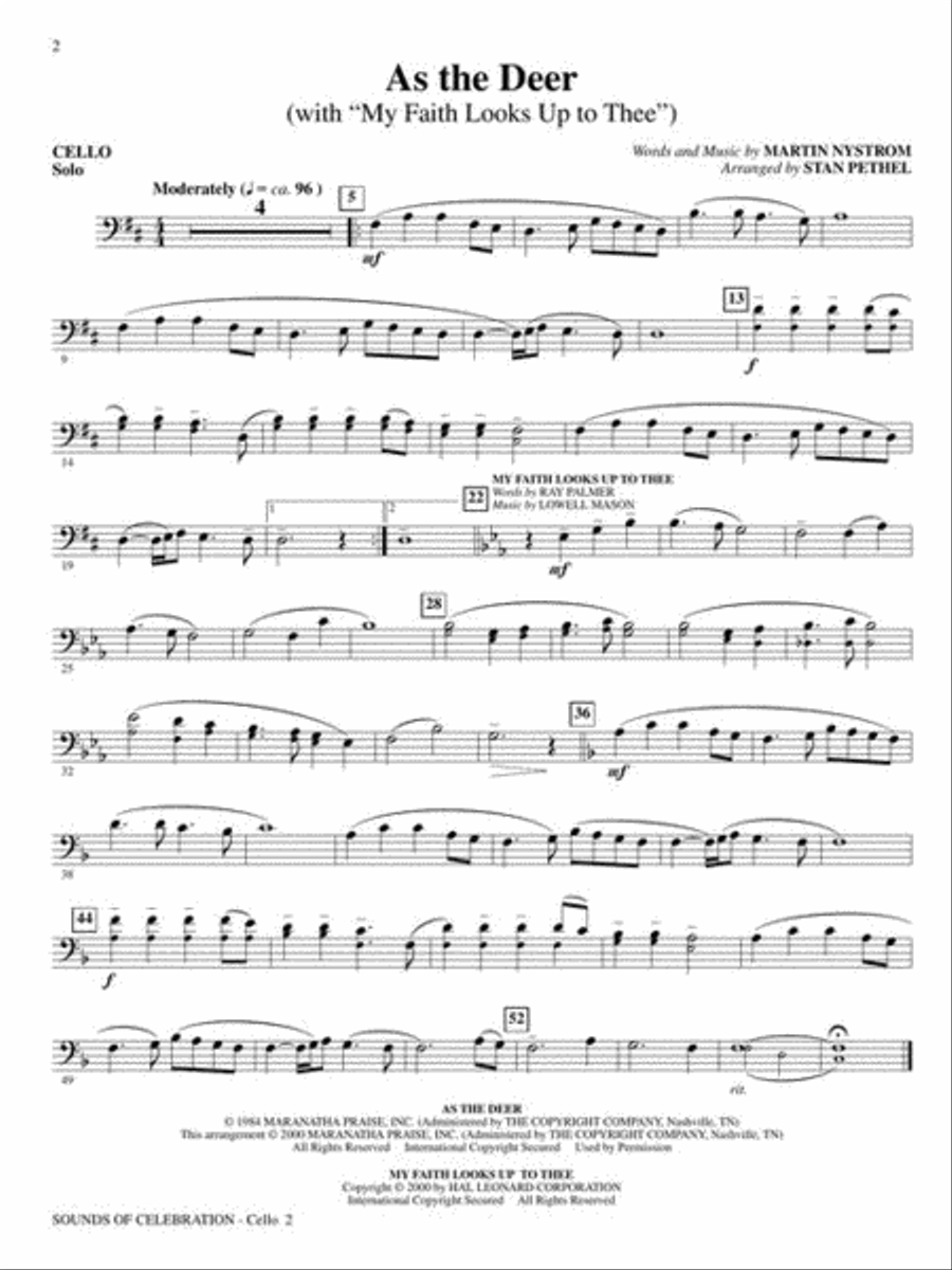 Sounds of Celebration Cello scores gallery preview page 4