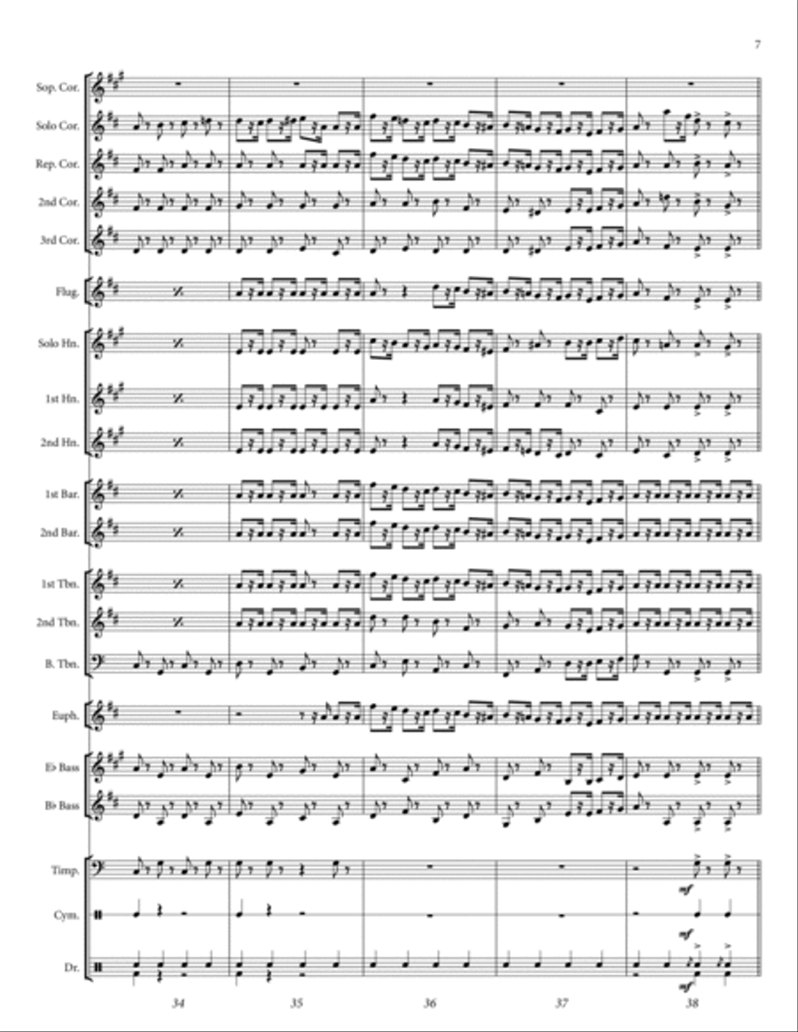 When The Foeman Bares His Steel (from Pirates of Penzance) Brass Band scores gallery preview page 8