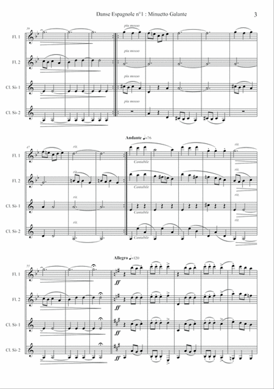 Booklet n°1 Spanish Dances GRANADOS Small Ensemble scores gallery preview page 4