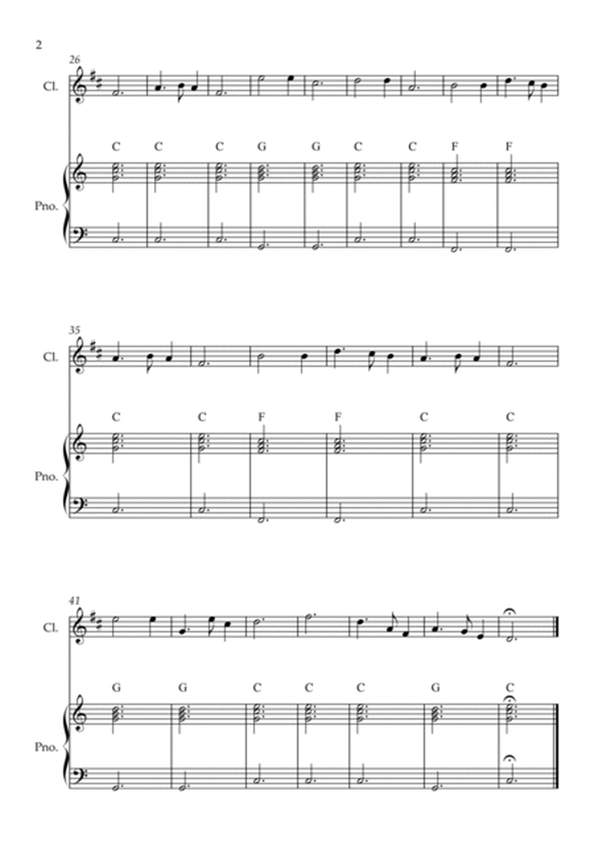 Silent Night CLARINET and PIANO Sheet Music to beginners image number null