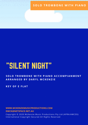 Silent Night - Trombone Solo with Piano Accompaniment Key of Eb