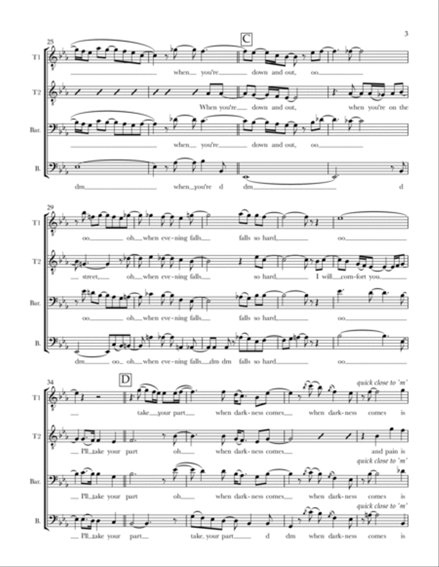 Bridge Over Troubled Water TTBB scores gallery preview page 3