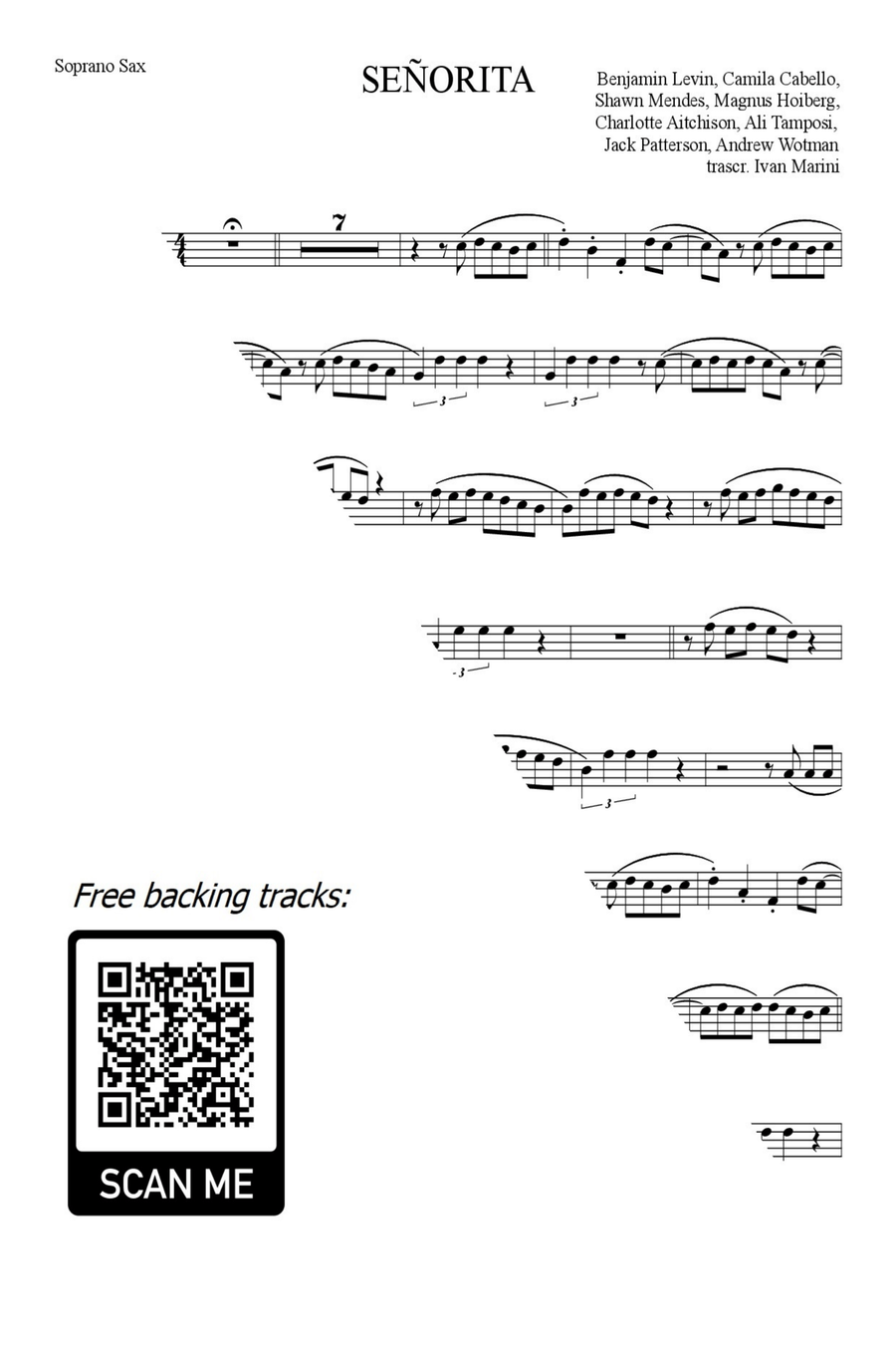 Senorita Tenor Saxophone scores gallery preview page 1