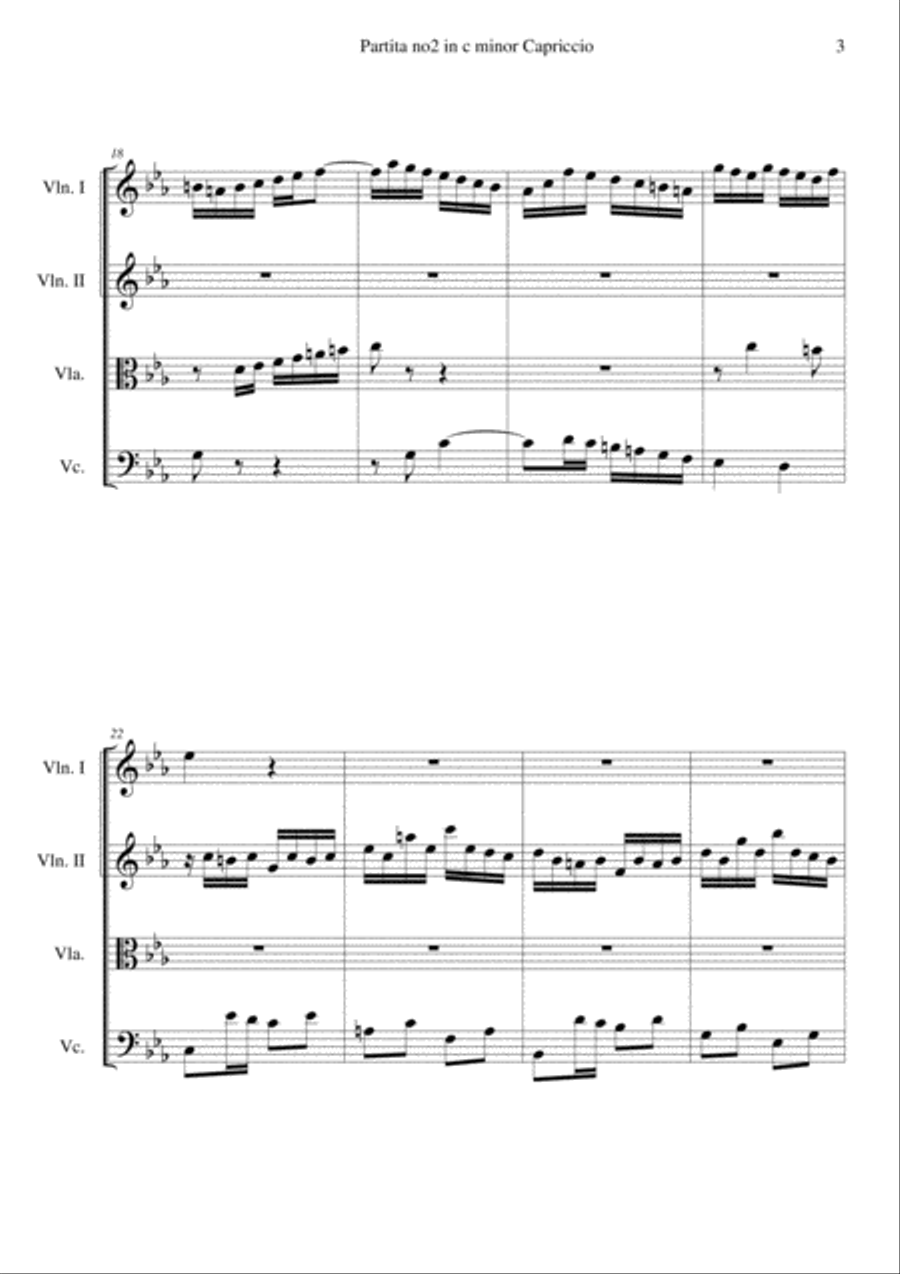 Capriccio from Partita No.2 in C minor, BWV 826 Cello scores gallery preview page 3