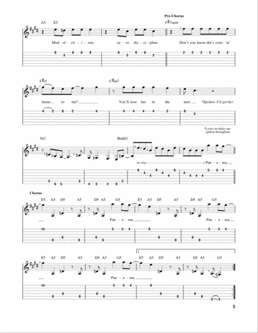 Panama Panama Acoustic Guitar scores gallery preview page 3